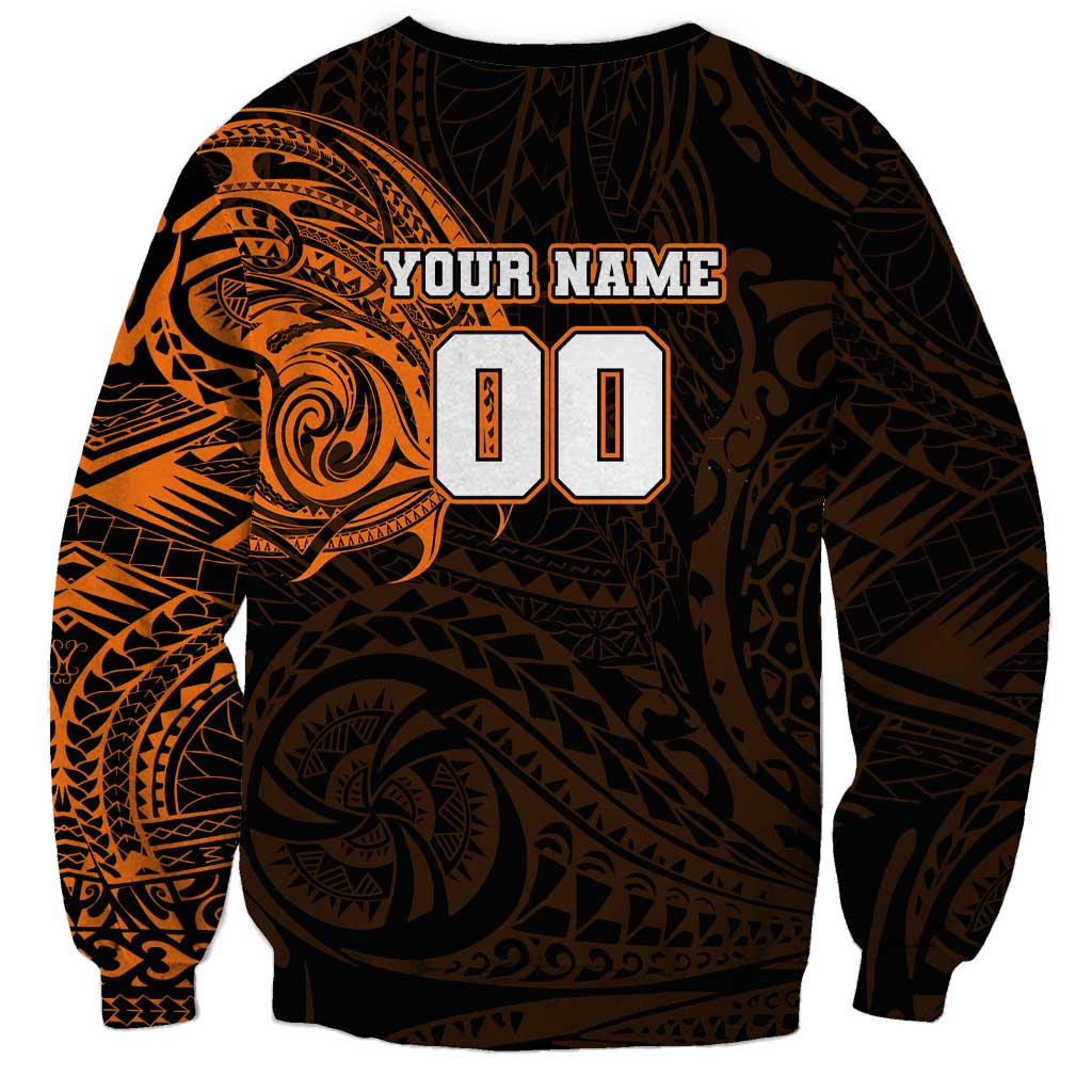 Personalized Wests Tigers Sweatshirt Polynesian Tribal Chest and Sleeve Tattoo