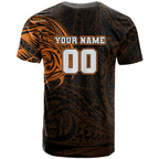 Personalized Wests Tigers T Shirt Polynesian Tribal Chest and Sleeve Tattoo