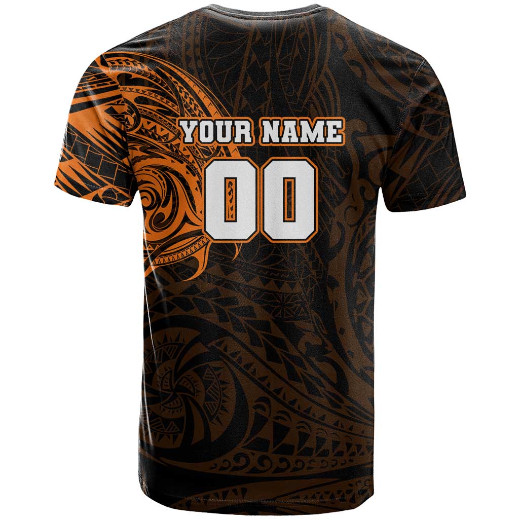 Personalized Wests Tigers T Shirt Polynesian Tribal Chest and Sleeve Tattoo