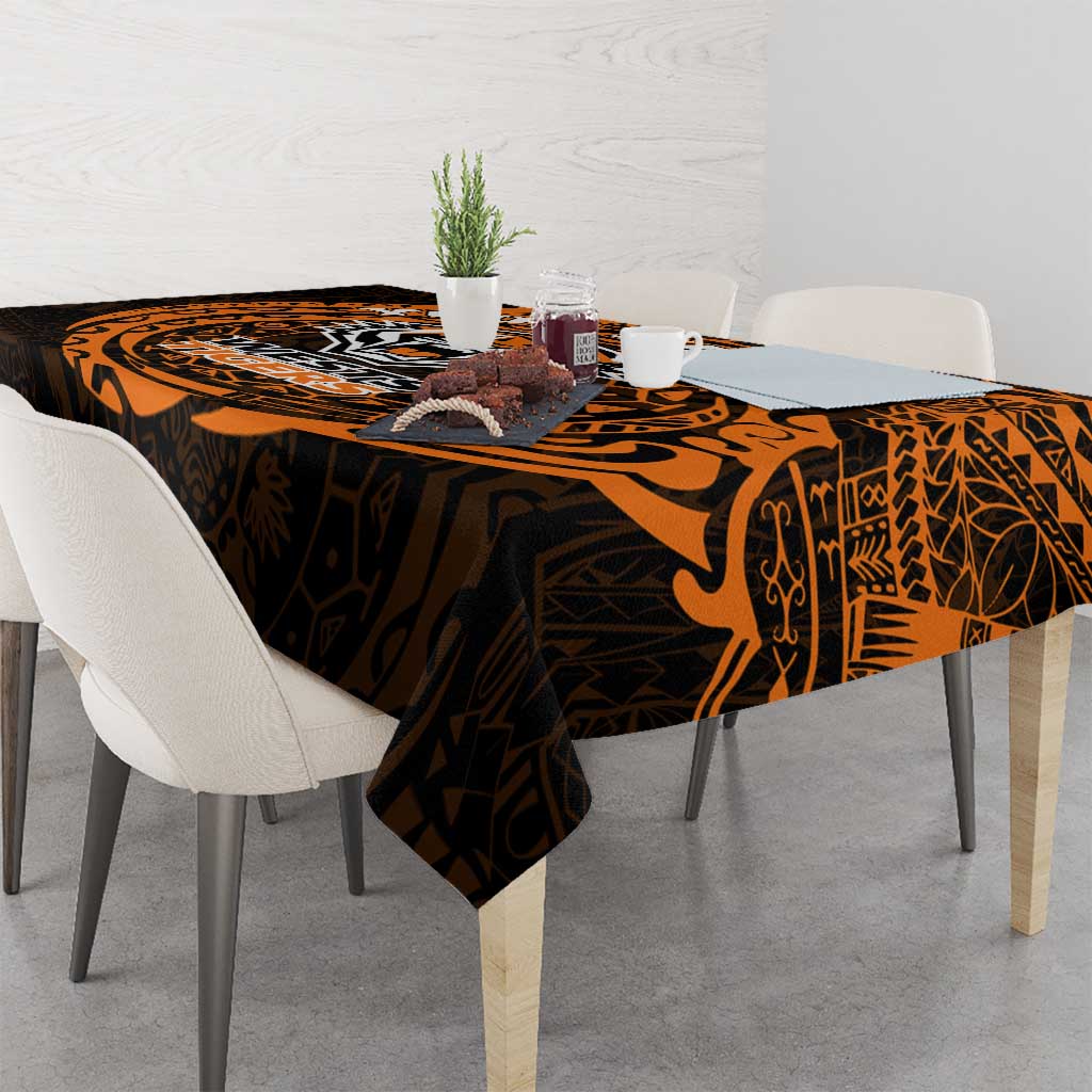 Personalized Wests Tigers Tablecloth Polynesian Tribal Chest and Sleeve Tattoo