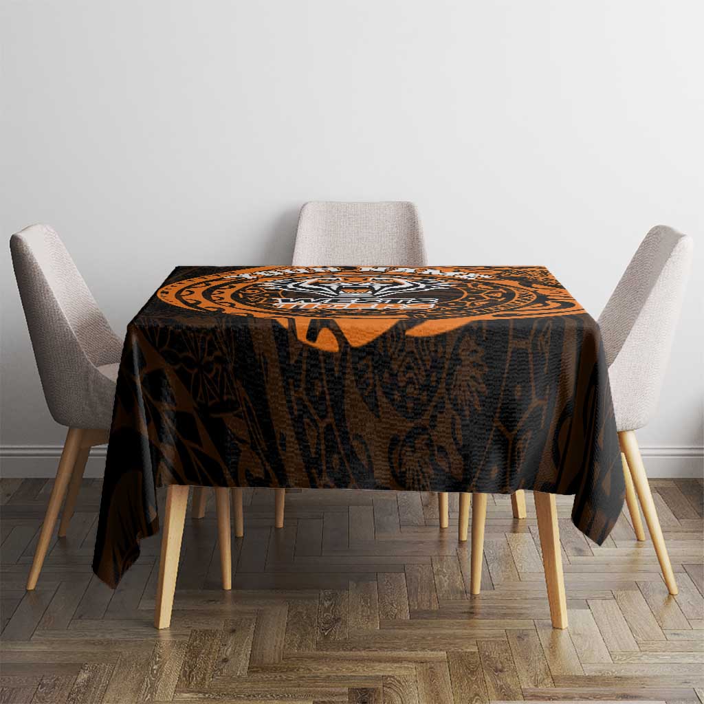 Personalized Wests Tigers Tablecloth Polynesian Tribal Chest and Sleeve Tattoo