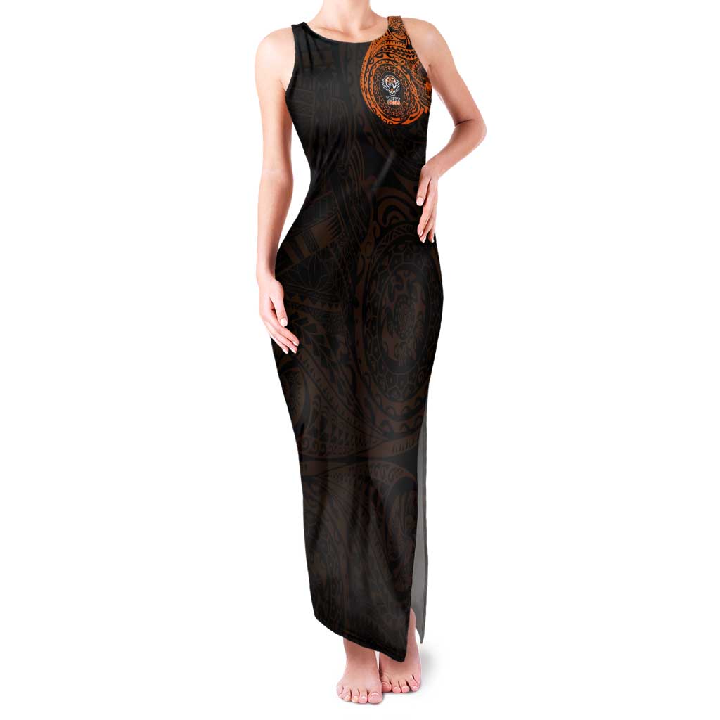 Personalized Wests Tigers Tank Maxi Dress Polynesian Tribal Chest and Sleeve Tattoo