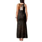 Personalized Wests Tigers Tank Maxi Dress Polynesian Tribal Chest and Sleeve Tattoo