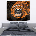 Personalized Wests Tigers Tapestry Polynesian Tribal Chest and Sleeve Tattoo