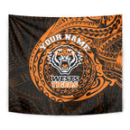 Personalized Wests Tigers Tapestry Polynesian Tribal Chest and Sleeve Tattoo