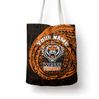 Personalized Wests Tigers Tote Bag Polynesian Tribal Chest and Sleeve Tattoo
