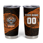 Personalized Wests Tigers Tumbler Cup Polynesian Tribal Chest and Sleeve Tattoo