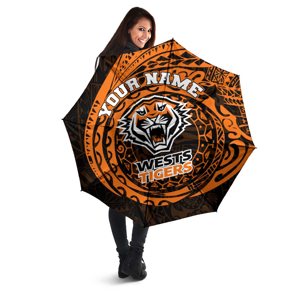 Personalized Wests Tigers Umbrella Polynesian Tribal Chest and Sleeve Tattoo