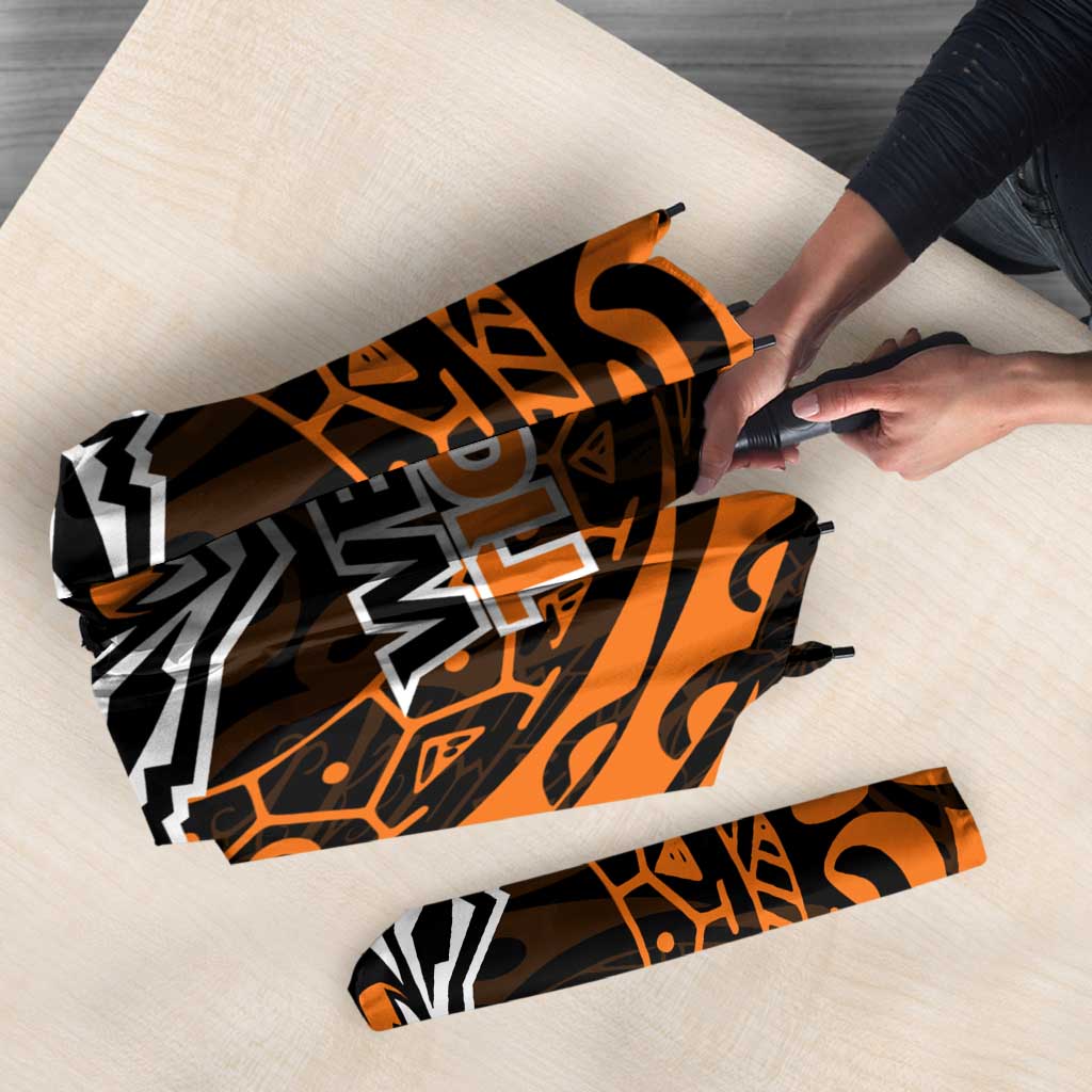 Personalized Wests Tigers Umbrella Polynesian Tribal Chest and Sleeve Tattoo