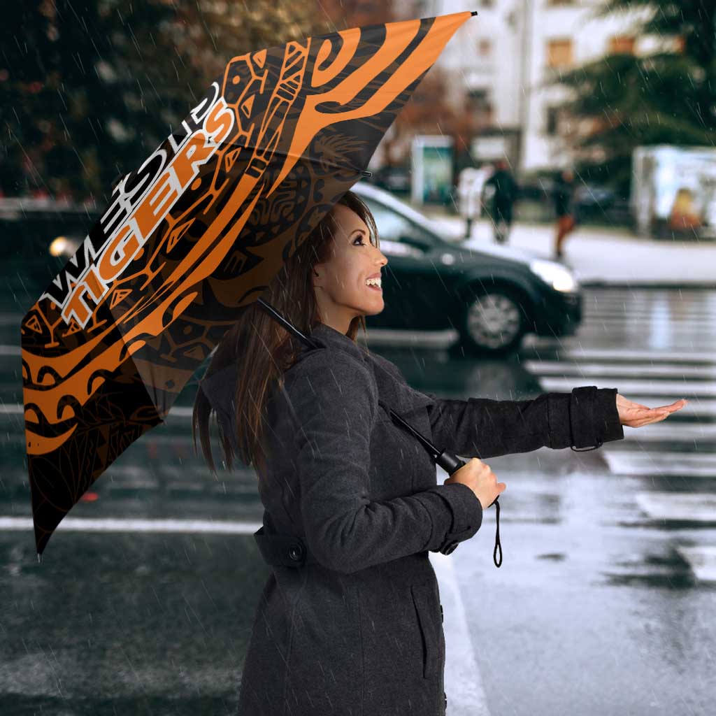 Personalized Wests Tigers Umbrella Polynesian Tribal Chest and Sleeve Tattoo
