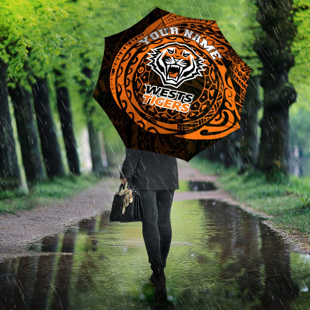 Personalized Wests Tigers Umbrella Polynesian Tribal Chest and Sleeve Tattoo