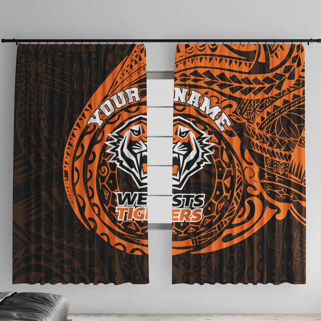 Personalized Wests Tigers Window Curtain Polynesian Tribal Chest and Sleeve Tattoo