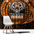 Personalized Wests Tigers Window Curtain Polynesian Tribal Chest and Sleeve Tattoo