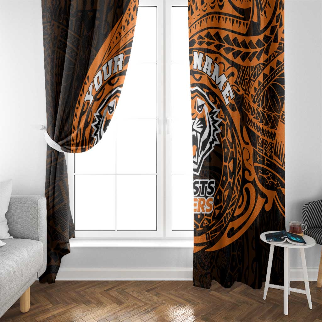 Personalized Wests Tigers Window Curtain Polynesian Tribal Chest and Sleeve Tattoo