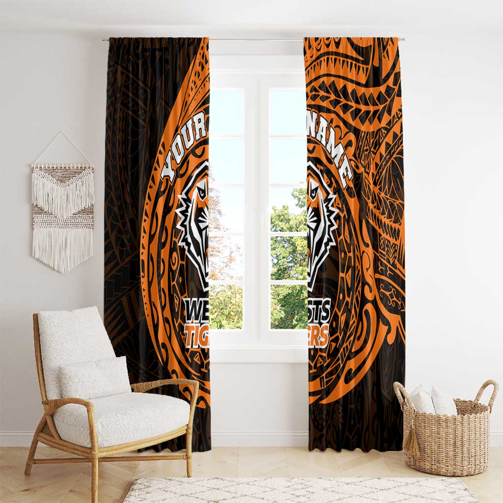 Personalized Wests Tigers Window Curtain Polynesian Tribal Chest and Sleeve Tattoo