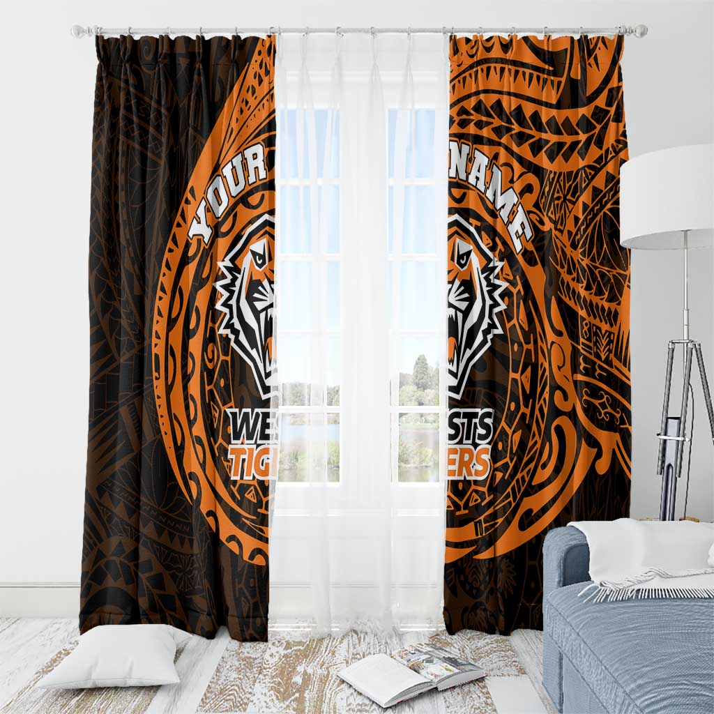 Personalized Wests Tigers Window Curtain Polynesian Tribal Chest and Sleeve Tattoo