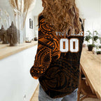 Personalized Wests Tigers Women Casual Shirt Polynesian Tribal Chest and Sleeve Tattoo