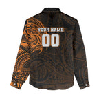 Personalized Wests Tigers Women Casual Shirt Polynesian Tribal Chest and Sleeve Tattoo