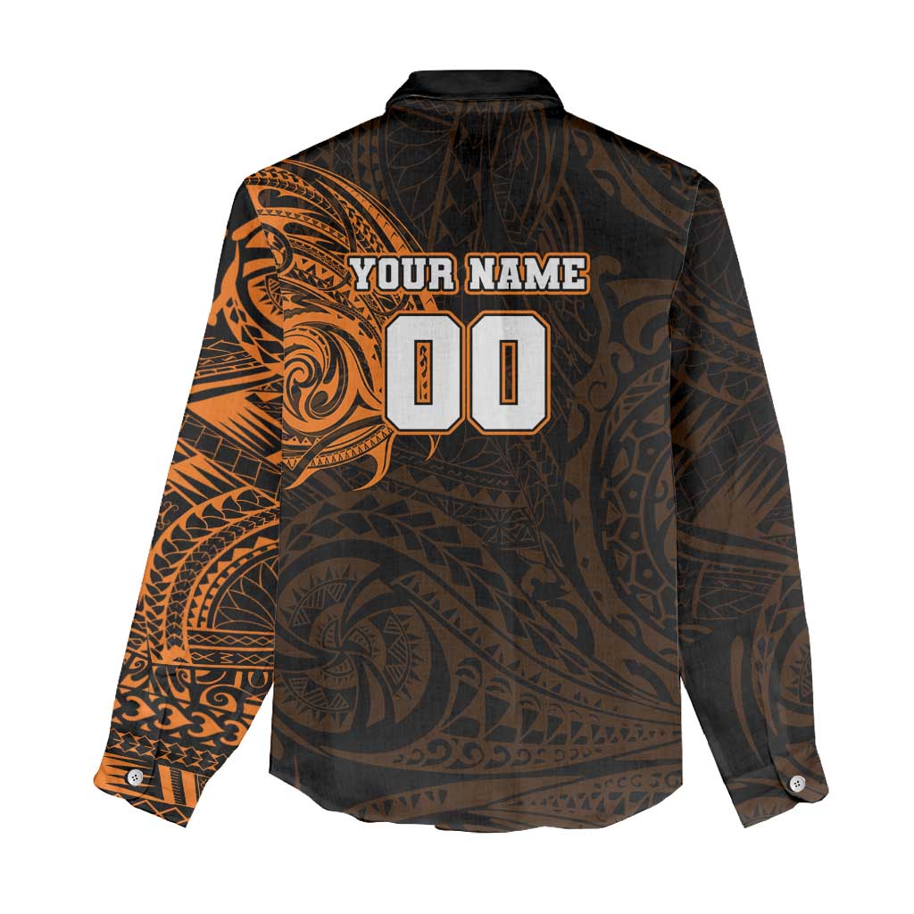 Personalized Wests Tigers Women Casual Shirt Polynesian Tribal Chest and Sleeve Tattoo