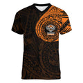 Personalized Wests Tigers Women V-Neck T-Shirt Polynesian Tribal Chest and Sleeve Tattoo