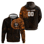 Personalized Wests Tigers Zip Hoodie Polynesian Tribal Chest and Sleeve Tattoo