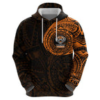 Personalized Wests Tigers Zip Hoodie Polynesian Tribal Chest and Sleeve Tattoo
