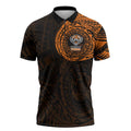Personalized Wests Tigers Zipper Polo Shirt Polynesian Tribal Chest and Sleeve Tattoo