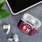 Personalized Sydney Roosters AirPods Case Polynesian Tribal Chest and Sleeve Tattoo