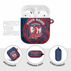 Personalized Sydney Roosters AirPods Case Polynesian Tribal Chest and Sleeve Tattoo