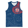 Personalized Sydney Roosters Basketball Jersey Polynesian Tribal Chest and Sleeve Tattoo