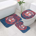 Personalized Sydney Roosters Bathroom Set Polynesian Tribal Chest and Sleeve Tattoo