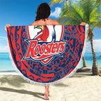 Personalized Sydney Roosters Beach Blanket Polynesian Tribal Chest and Sleeve Tattoo