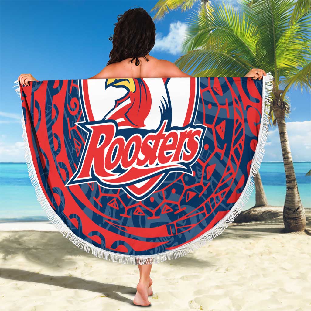 Personalized Sydney Roosters Beach Blanket Polynesian Tribal Chest and Sleeve Tattoo