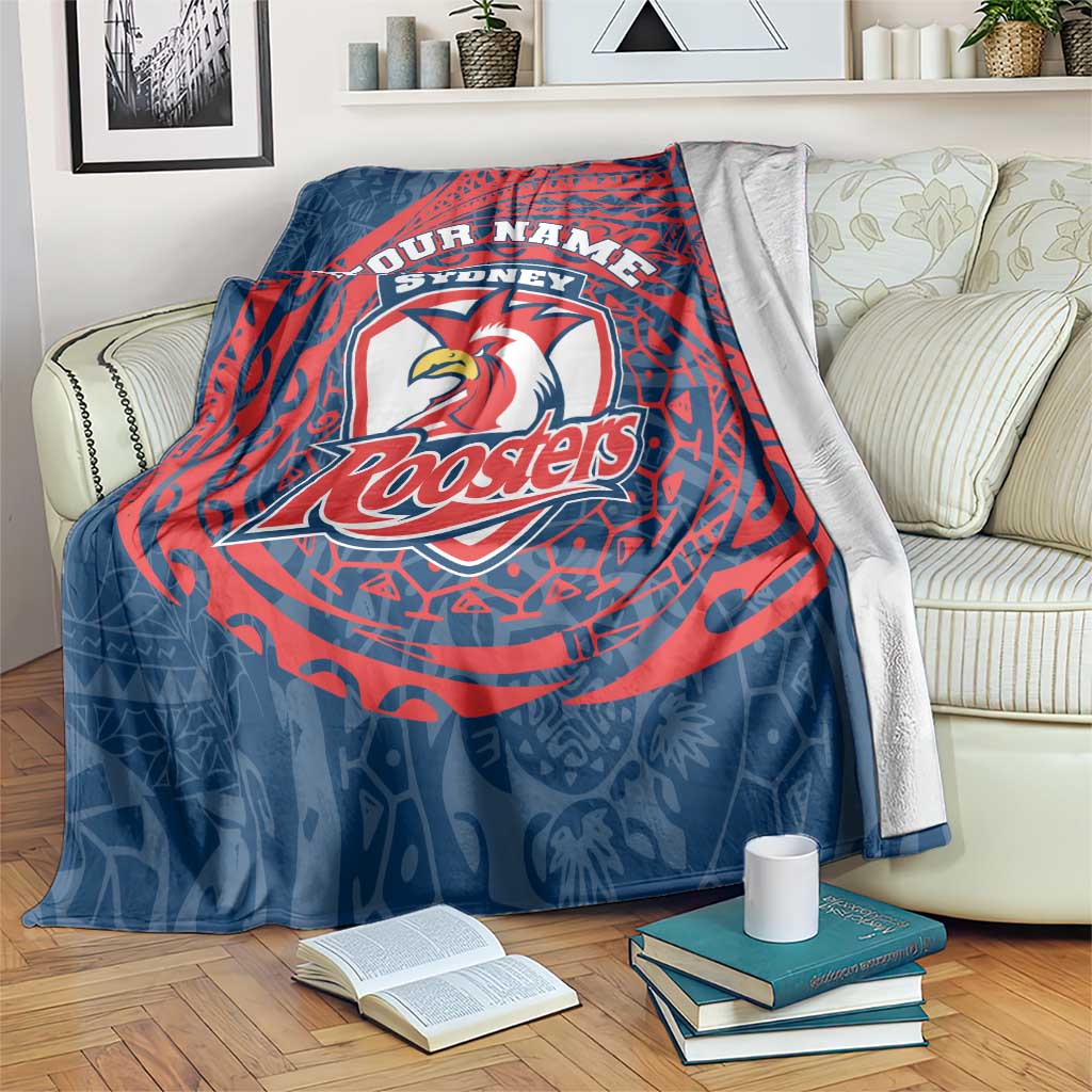 Personalized Sydney Roosters Blanket Polynesian Tribal Chest and Sleeve Tattoo