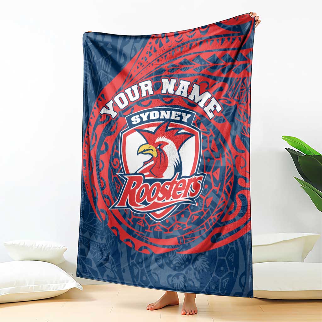 Personalized Sydney Roosters Blanket Polynesian Tribal Chest and Sleeve Tattoo