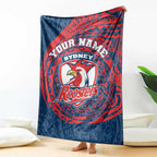 Personalized Sydney Roosters Blanket Polynesian Tribal Chest and Sleeve Tattoo