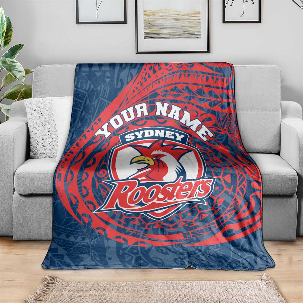 Personalized Sydney Roosters Blanket Polynesian Tribal Chest and Sleeve Tattoo
