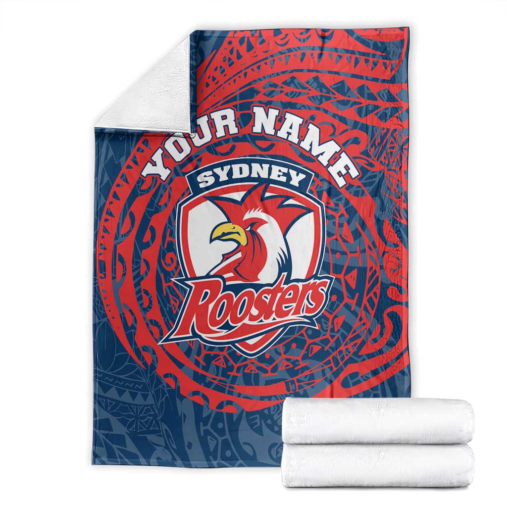 Personalized Sydney Roosters Blanket Polynesian Tribal Chest and Sleeve Tattoo