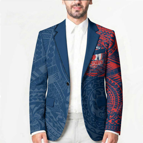 Personalized Sydney Roosters Blazer Polynesian Tribal Chest and Sleeve Tattoo