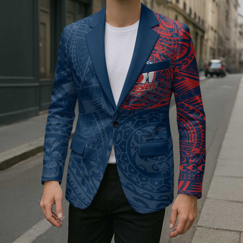 Personalized Sydney Roosters Blazer Polynesian Tribal Chest and Sleeve Tattoo
