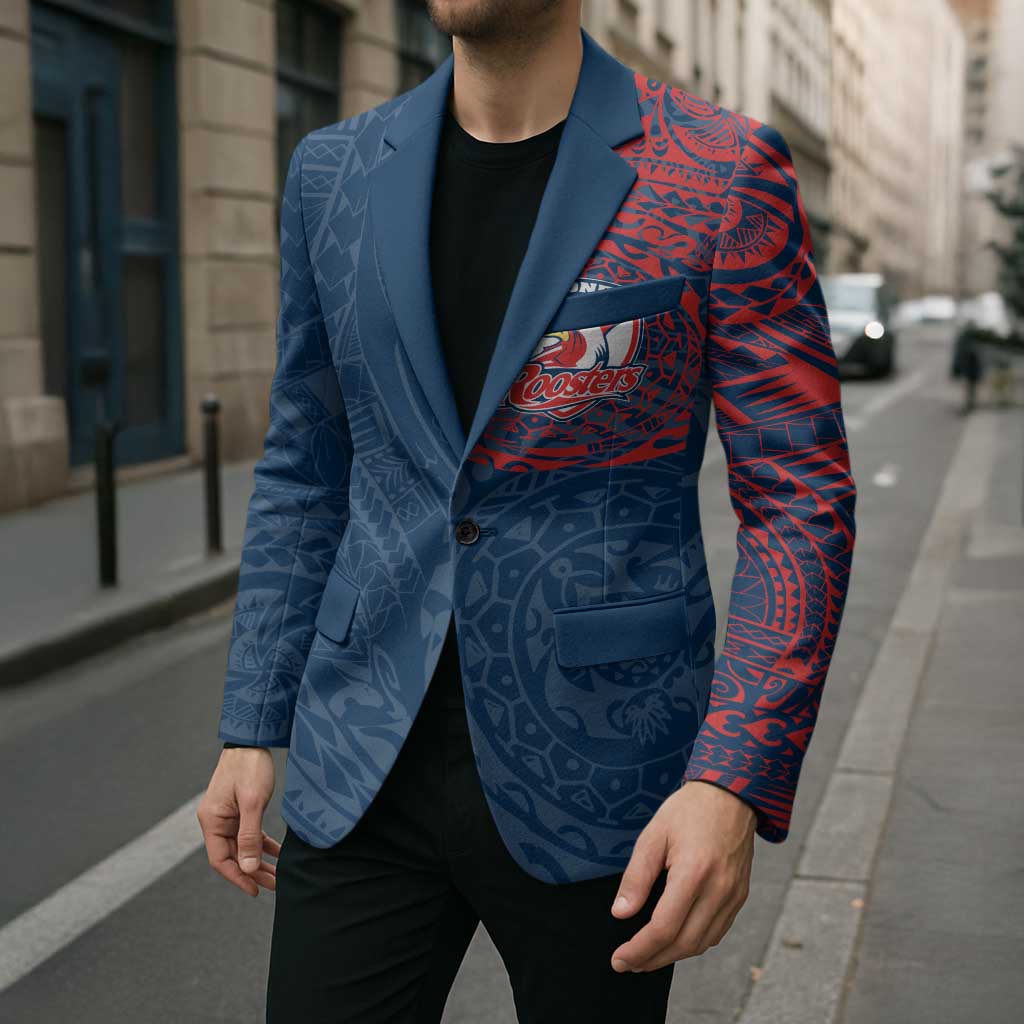 Personalized Sydney Roosters Blazer Polynesian Tribal Chest and Sleeve Tattoo