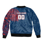 Personalized Sydney Roosters Bomber Jacket Polynesian Tribal Chest and Sleeve Tattoo