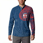 Personalized Sydney Roosters Button Sweatshirt Polynesian Tribal Chest and Sleeve Tattoo