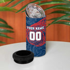 Personalized Sydney Roosters 4 in 1 Can Cooler Tumbler Polynesian Tribal Chest and Sleeve Tattoo