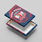 Personalized Sydney Roosters Canvas Wall Art Polynesian Tribal Chest and Sleeve Tattoo