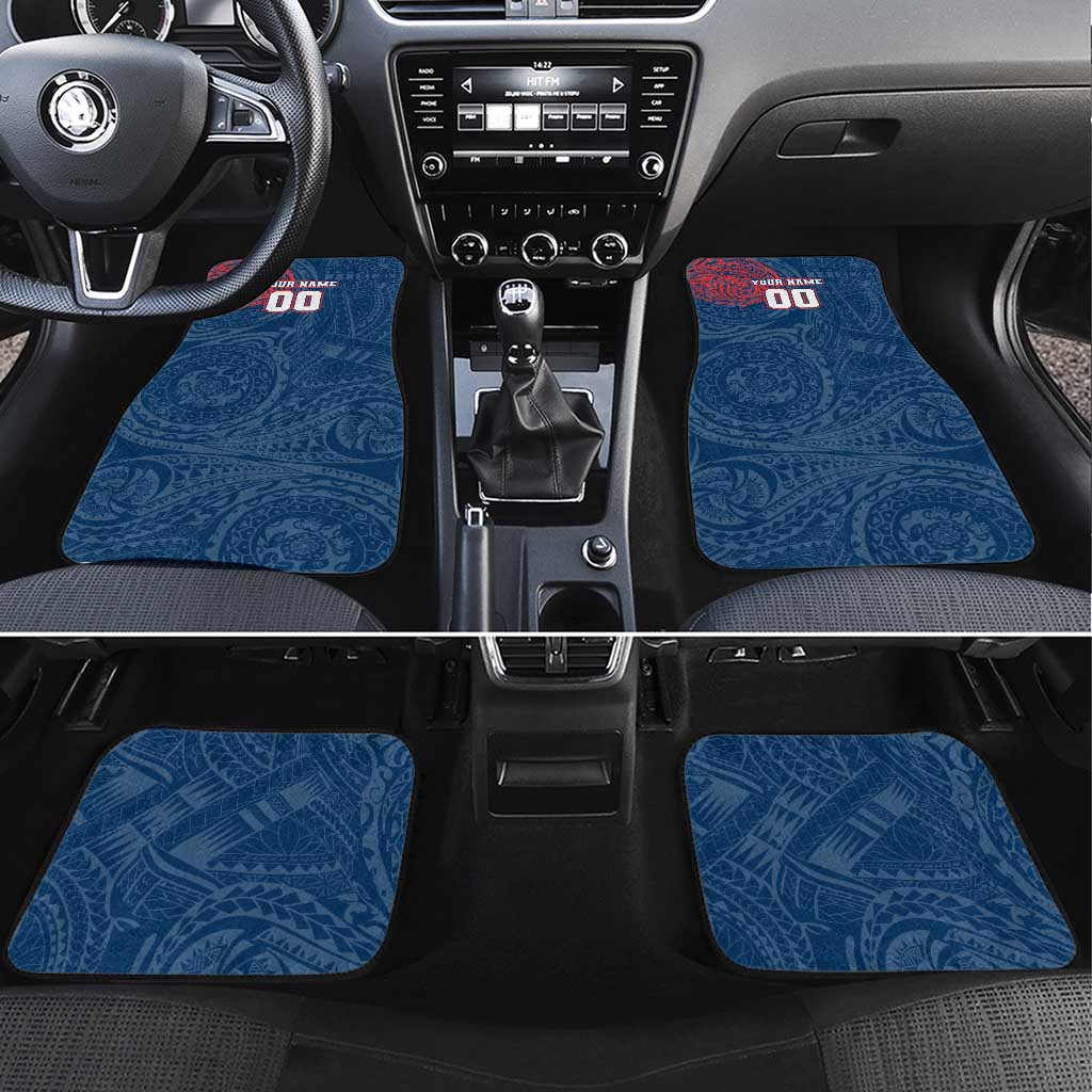 Personalized Sydney Roosters Car Mats Polynesian Tribal Chest and Sleeve Tattoo