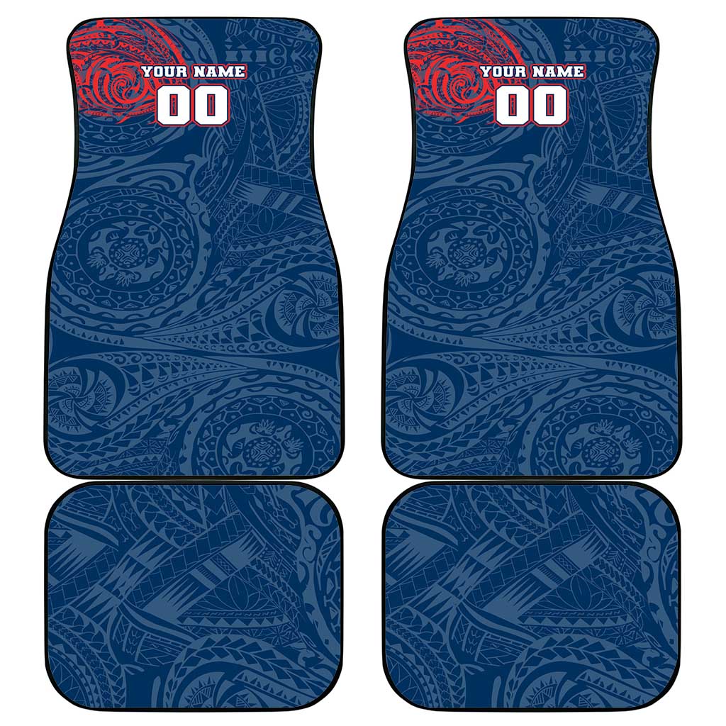 Personalized Sydney Roosters Car Mats Polynesian Tribal Chest and Sleeve Tattoo