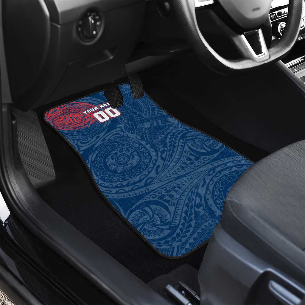 Personalized Sydney Roosters Car Mats Polynesian Tribal Chest and Sleeve Tattoo