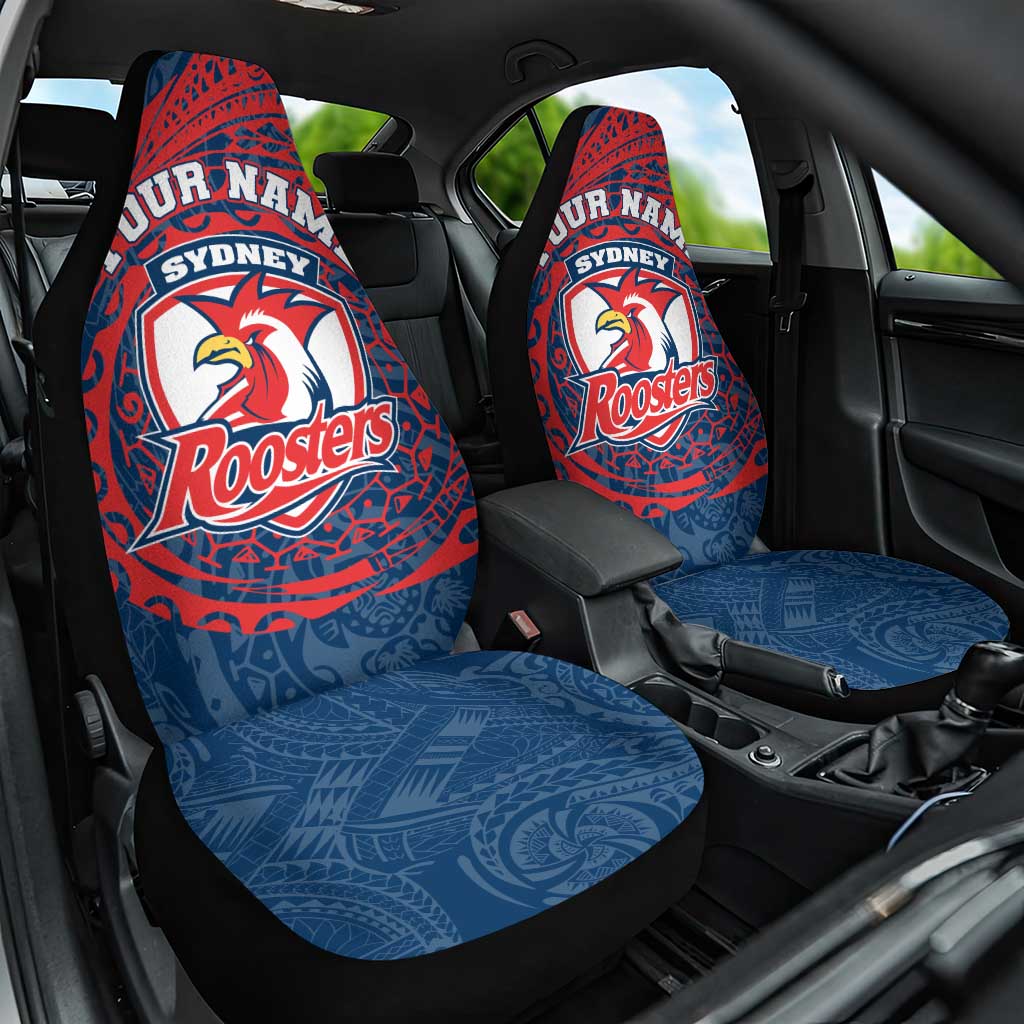 Personalized Sydney Roosters Car Seat Cover Polynesian Tribal Chest and Sleeve Tattoo