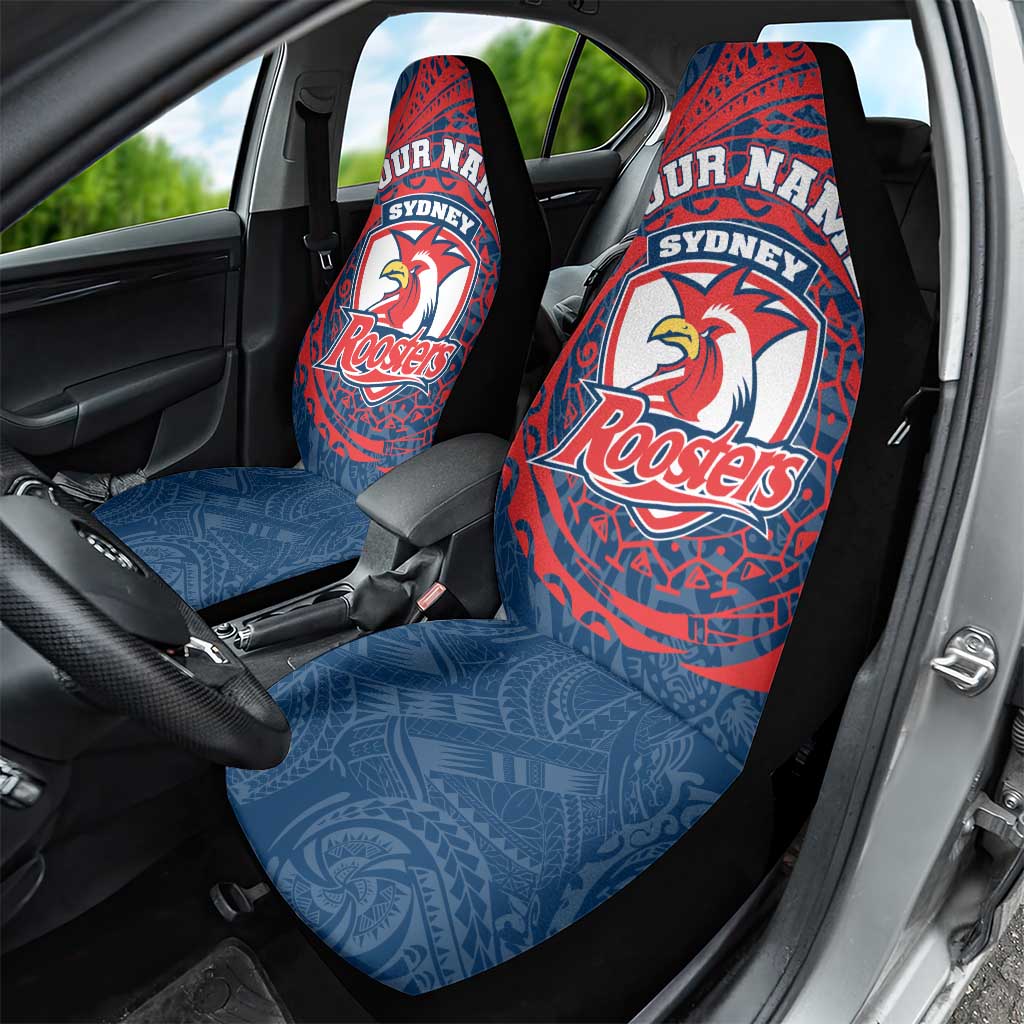 Personalized Sydney Roosters Car Seat Cover Polynesian Tribal Chest and Sleeve Tattoo